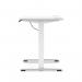Air Lite 1400 x 600mm Height Adjustable Office Desk White Top Cable Ports White Leg HA03892