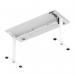 Air Lite 1400 x 600mm Height Adjustable Office Desk White Top Cable Ports White Leg HA03892