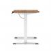 Air Lite 1400 x 600mm Height Adjustable Office Desk Walnut Top Cable Ports White Leg HA03893