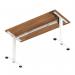 Air Lite 1400 x 600mm Height Adjustable Office Desk Walnut Top Cable Ports White Leg HA03893