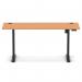 Air Lite 1600 x 600mm Height Adjustable Office Desk Beech Top Cable Ports Black Leg HA03894