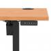 Air Lite 1600 x 600mm Height Adjustable Office Desk Beech Top Cable Ports Black Leg HA03894