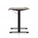 Air Lite 1600 x 600mm Height Adjustable Office Desk Grey Oak Top Cable Ports Black Leg HA03896