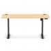 Air Lite 1600 x 600mm Height Adjustable Office Desk Maple Top Cable Ports Black Leg HA03897