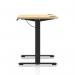 Air Lite 1600 x 600mm Height Adjustable Office Desk Maple Top Cable Ports Black Leg HA03897