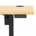 Air Lite 1600 x 600mm Height Adjustable Office Desk Maple Top Cable Ports Black Leg HA03897