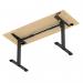 Air Lite 1600 x 600mm Height Adjustable Office Desk Maple Top Cable Ports Black Leg HA03897
