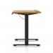 Air Lite 1600 x 600mm Height Adjustable Office Desk Oak Top Cable Ports Black Leg HA03898