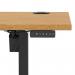 Air Lite 1600 x 600mm Height Adjustable Office Desk Oak Top Cable Ports Black Leg HA03898