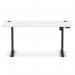 Air Lite 1600 x 600mm Height Adjustable Office Desk White Top Cable Ports Black Leg HA03899
