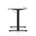 Air Lite 1600 x 600mm Height Adjustable Office Desk White Top Cable Ports Black Leg HA03899