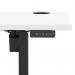 Air Lite 1600 x 600mm Height Adjustable Office Desk White Top Cable Ports Black Leg HA03899