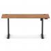 Air Lite 1600 x 600mm Height Adjustable Office Desk Walnut Top Cable Ports Black Leg HA03900
