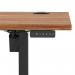 Air Lite 1600 x 600mm Height Adjustable Office Desk Walnut Top Cable Ports Black Leg HA03900