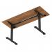 Air Lite 1600 x 600mm Height Adjustable Office Desk Walnut Top Cable Ports Black Leg HA03900