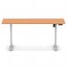 Air Lite 1600 x 600mm Height Adjustable Office Desk Beech Top Cable Ports Silver Leg HA03901