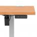 Air Lite 1600 x 600mm Height Adjustable Office Desk Beech Top Cable Ports Silver Leg HA03901