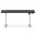 Air Lite 1600 x 600mm Height Adjustable Office Desk Black Top Cable Ports Silver Leg HA03902