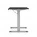Air Lite 1600 x 600mm Height Adjustable Office Desk Black Top Cable Ports Silver Leg HA03902