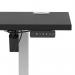 Air Lite 1600 x 600mm Height Adjustable Office Desk Black Top Cable Ports Silver Leg HA03902