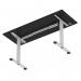 Air Lite 1600 x 600mm Height Adjustable Office Desk Black Top Cable Ports Silver Leg HA03902