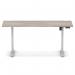 Air Lite 1600 x 600mm Height Adjustable Office Desk Grey Oak Top Cable Ports Silver Leg HA03903