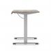 Air Lite 1600 x 600mm Height Adjustable Office Desk Grey Oak Top Cable Ports Silver Leg HA03903