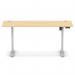 Air Lite 1600 x 600mm Height Adjustable Office Desk Maple Top Cable Ports Silver Leg HA03904