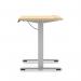 Air Lite 1600 x 600mm Height Adjustable Office Desk Maple Top Cable Ports Silver Leg HA03904