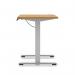 Air Lite 1600 x 600mm Height Adjustable Office Desk Oak Top Cable Ports Silver Leg HA03905