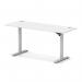 Air Lite 1600 x 600mm Height Adjustable Office Desk White Top Cable Ports Silver Leg HA03906