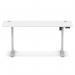 Air Lite 1600 x 600mm Height Adjustable Office Desk White Top Cable Ports Silver Leg HA03906
