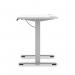 Air Lite 1600 x 600mm Height Adjustable Office Desk White Top Cable Ports Silver Leg HA03906