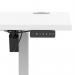 Air Lite 1600 x 600mm Height Adjustable Office Desk White Top Cable Ports Silver Leg HA03906