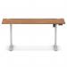 Air Lite 1600 x 600mm Height Adjustable Office Desk Walnut Top Cable Ports Silver Leg HA03907