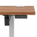 Air Lite 1600 x 600mm Height Adjustable Office Desk Walnut Top Cable Ports Silver Leg HA03907