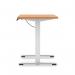 Air Lite 1600 x 600mm Height Adjustable Office Desk Beech Top Cable Ports White Leg HA03908