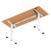 Air Lite 1600 x 600mm Height Adjustable Office Desk Beech Top Cable Ports White Leg HA03908
