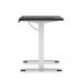 Air Lite 1600 x 600mm Height Adjustable Office Desk Black Top Cable Ports White Leg HA03909