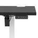 Air Lite 1600 x 600mm Height Adjustable Office Desk Black Top Cable Ports White Leg HA03909