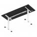 Air Lite 1600 x 600mm Height Adjustable Office Desk Black Top Cable Ports White Leg HA03909