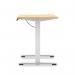 Air Lite 1600 x 600mm Height Adjustable Office Desk Maple Top Cable Ports White Leg HA03911