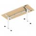 Air Lite 1600 x 600mm Height Adjustable Office Desk Maple Top Cable Ports White Leg HA03911