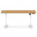 Air Lite 1600 x 600mm Height Adjustable Office Desk Oak Top Cable Ports White Leg HA03912
