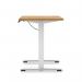 Air Lite 1600 x 600mm Height Adjustable Office Desk Oak Top Cable Ports White Leg HA03912