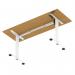 Air Lite 1600 x 600mm Height Adjustable Office Desk Oak Top Cable Ports White Leg HA03912