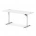 Air Lite 1600 x 600mm Height Adjustable Office Desk White Top Cable Ports White Leg HA03913