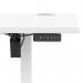 Air Lite 1600 x 600mm Height Adjustable Office Desk White Top Cable Ports White Leg HA03913