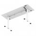 Air Lite 1600 x 600mm Height Adjustable Office Desk White Top Cable Ports White Leg HA03913