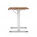 Air Lite 1600 x 600mm Height Adjustable Office Desk Walnut Top Cable Ports White Leg HA03914